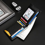 Men's Carbon Fiber Wallet with Airtag Pocket