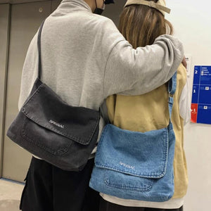 Europe & US Denim Bag Canvas Shoulder Handbag