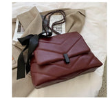 Bow Knot Tote Bag Women's Shoulder - Autumn Winter European and American Style