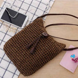Crocodile Cuff Tassel Shoulder Knit Bag Beach Bag