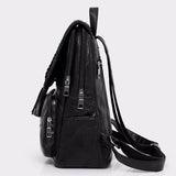 European American Fringed Solid Backpack Women Travel Bag