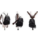 European American Fringed Solid Backpack Women Travel Bag