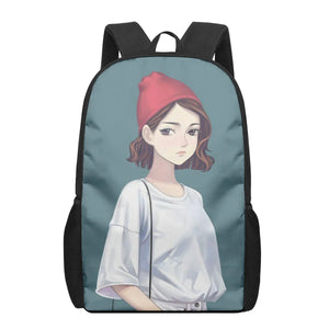 3D Printed Kids School Backpack 16 Inch For Boys and Girls