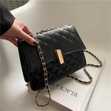 Lingge Chain Women's Flap Bag One Shoulder Bag