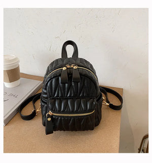 Women's Soft Leather Backpack Embroidery Thread Ling A Travel Bag