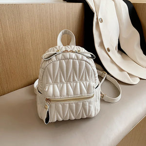 Women's Soft Leather Backpack Embroidery Thread Ling A Travel Bag