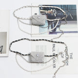 Mini Rhinestone PVC Waist Pack Women Fanny Pack Metal Chain Belt