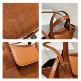 European Women's Handbags Suede PU Spliced Wing Bag Trapeze Bucket Purses