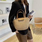 European Women's Handbags Suede PU Spliced Wing Bag Trapeze Bucket Purses