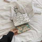 European Brands Hard Box Bag Chain Lady Tote Ins Women Ice Crack