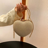 Heart Shaped Evening Clutch Diamonds Wedding Tote Bag