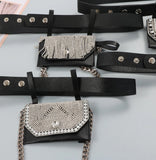 European Mini Waist Packs For Women PU Leather Waist Belt