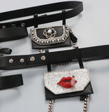 European Mini Waist Packs For Women PU Leather Waist Belt