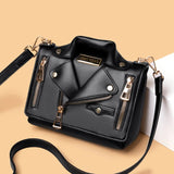 European Leather Motorcycle Bags Women Shoulder Jacket Bag