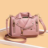 European Leather Motorcycle Bags Women Shoulder Jacket Bag