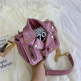 Motorcycle Bags Jacket Shape Shoulder Messenger Bag PU Leather Handbag