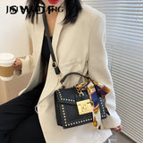 European Style Women's Square Bag Rivet Shoulder Handbag
