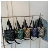 European Space Cotton Pad Messenger Bag Winter Down Fluffy Handbag