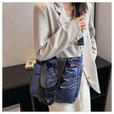 European Space Cotton Pad Messenger Bag Winter Down Fluffy Handbag