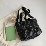 European Space Cotton Pad Messenger Bag Winter Down Fluffy Handbag