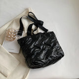 European Space Cotton Pad Messenger Bag Winter Down Fluffy Handbag