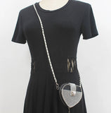 Mini Heart Waist Pack Rhinestone Chain Bag Lipstick Fanny Pack