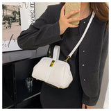 European Lock Cloud Clip Clutch Lychee Pattern Purse