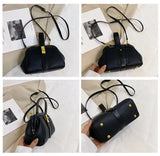 European Lock Cloud Clip Clutch Lychee Pattern Purse