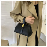 European Lock Cloud Clip Clutch Lychee Pattern Purse