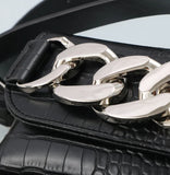 Mini Phone Waist Pack Women Chain Decorated Fanny Pack PU Leather Belt
