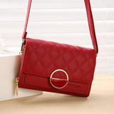 European Retro Ladies Square Bag Diamond Lattic PU Leather Handbag