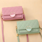 European Retro Ladies Square Bag Diamond Lattic PU Leather Handbag