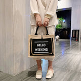 European Style Linen Cotton Tote Handbags Women Large Capacity