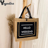 European Style Linen Cotton Tote Handbags Women Large Capacity