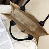 European Style Linen Cotton Tote Handbags Women Large Capacity