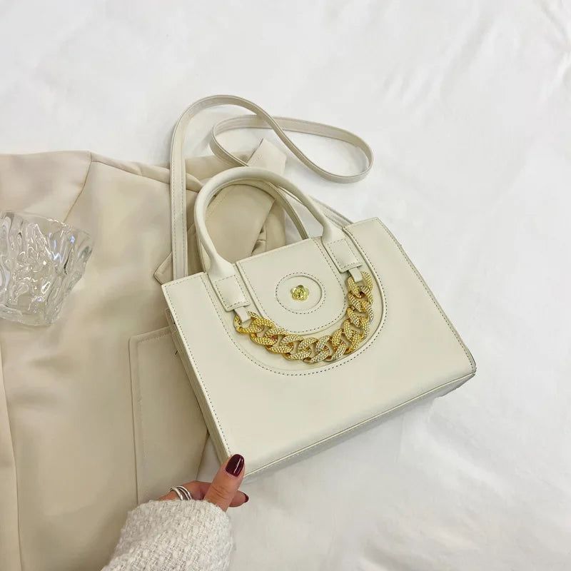 European Style Women's Shoulder Bag Solid Pu Leather Ladies Handbags