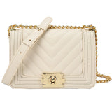 European Style Women's Shoulder Bag Stripes Lock Chain Large Capacity