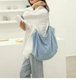 European Vintage Denim Tote Large Capacity Handbag