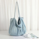 European Vintage Denim Tote Large Capacity Handbag