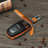 European Vintage Leather Key Holder Zipper Key Bag