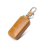 European Vintage Leather Key Holder Zipper Key Bag