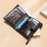 European American Retro Cowhide Men's Wallet RFID Short Wallet
