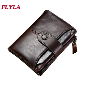 European American Retro Cowhide Men's Wallet RFID Short Wallet