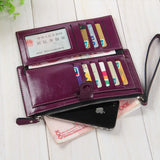 European & American Style Long Leather Womens Wallet Clutch
