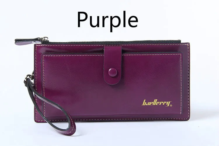 European & American Style Long Leather Womens Wallet Clutch