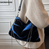 European & American Chain Plush Messenger Bag