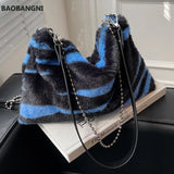 European & American Chain Plush Messenger Bag