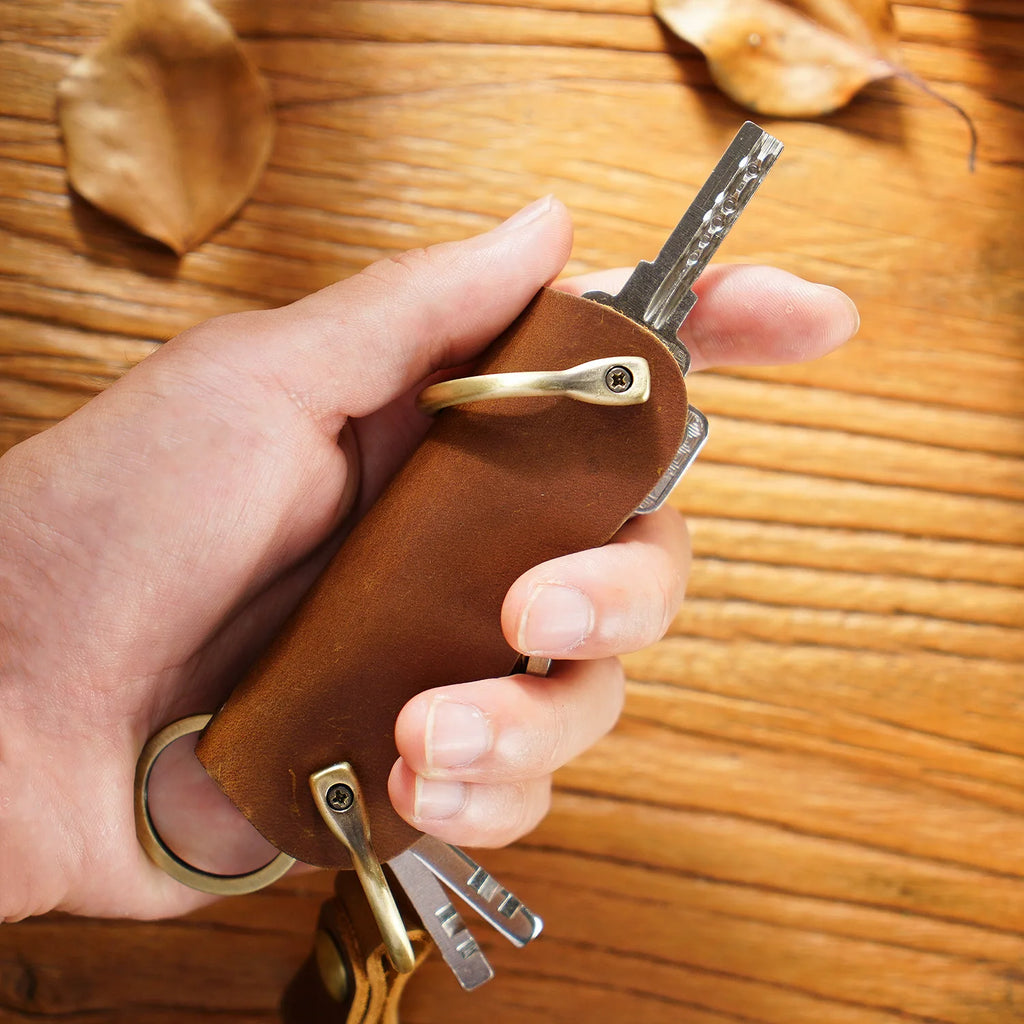 Vintage Leather Key Bag Car Key Storage Multifunctional Holder