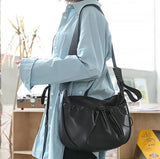 Wild Drawstring Broadband Shoulder Bag, Casual Crossbody Bag