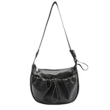 Wild Drawstring Broadband Shoulder Bag, Casual Crossbody Bag